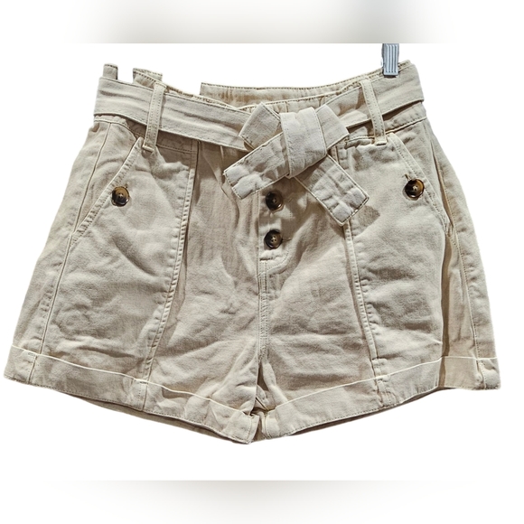 Blank NYC Twill Paperbag Shorts In Marshmallow Size 28 NWT MSRP $78 - Picture 1 of 7